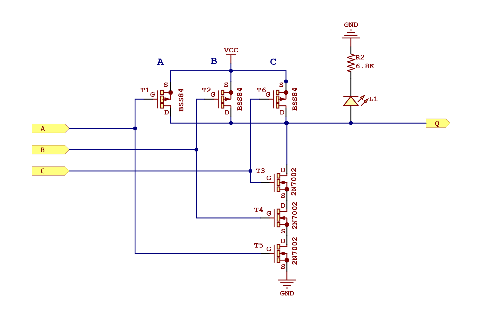 NAND3 gate schematic