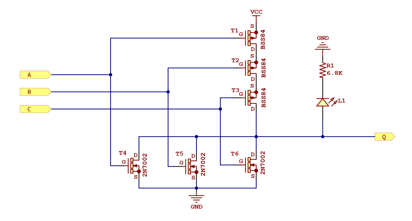 NOR3 gate schematic