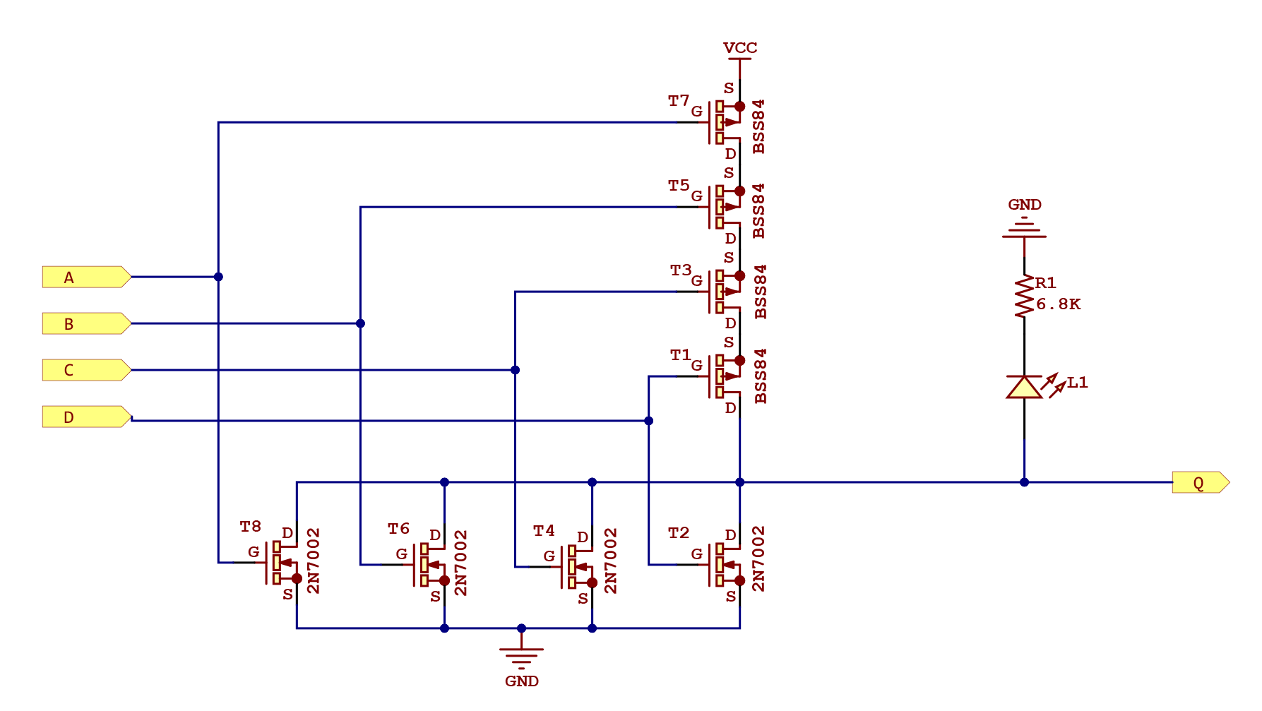NOR4 gate schematic
