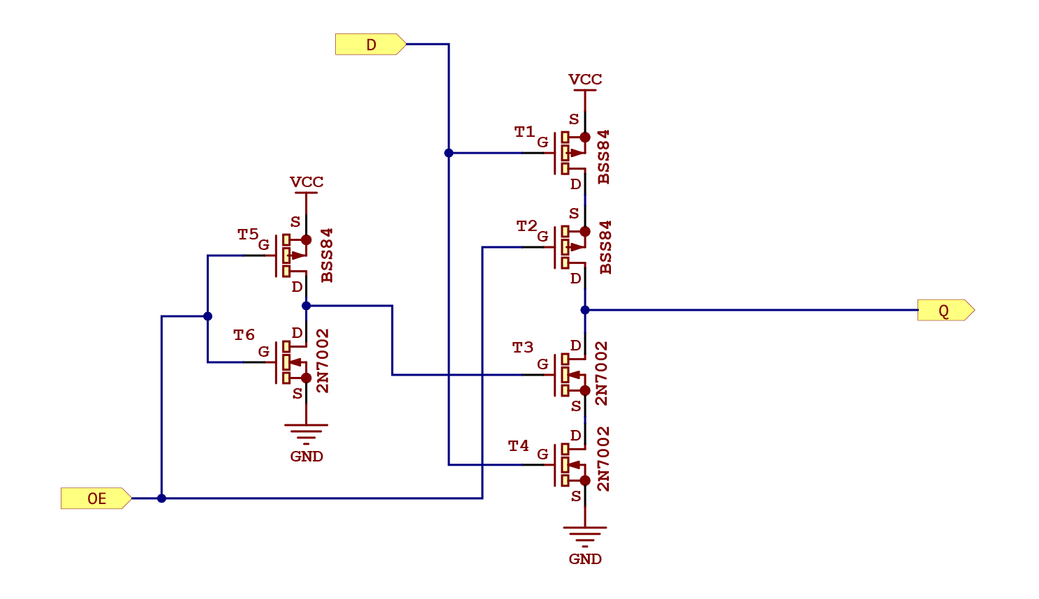 TRISTATE Inverter gate schematic