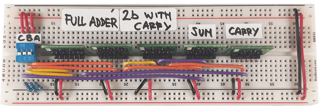 Full Adder (with Carry) breadboard