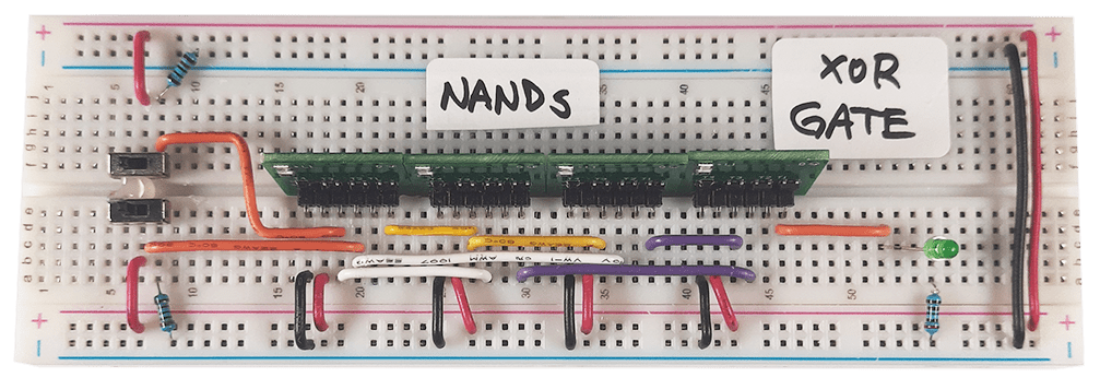 XOR gate breadboard
